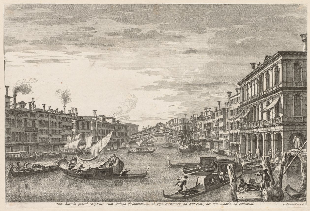 Utsikt over Venezia: Rialto av Michele Marieschi