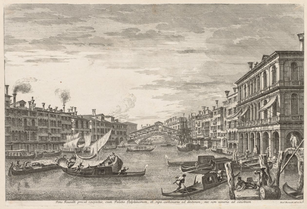 Utsikt over Venezia: Rialto, 1741. av Michele Marieschi
