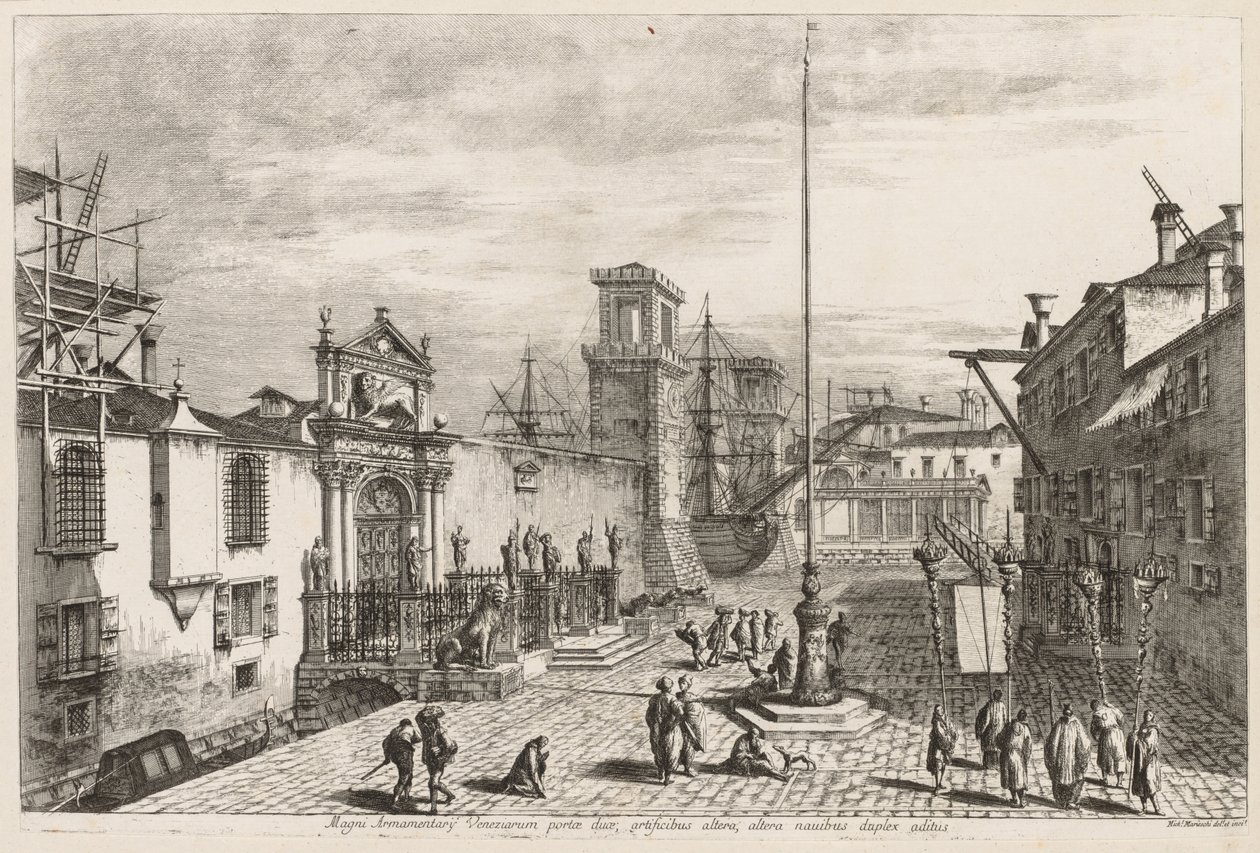 Utsikt over Venezia: The Gates of the Arsenal, 1741. av Michele Marieschi