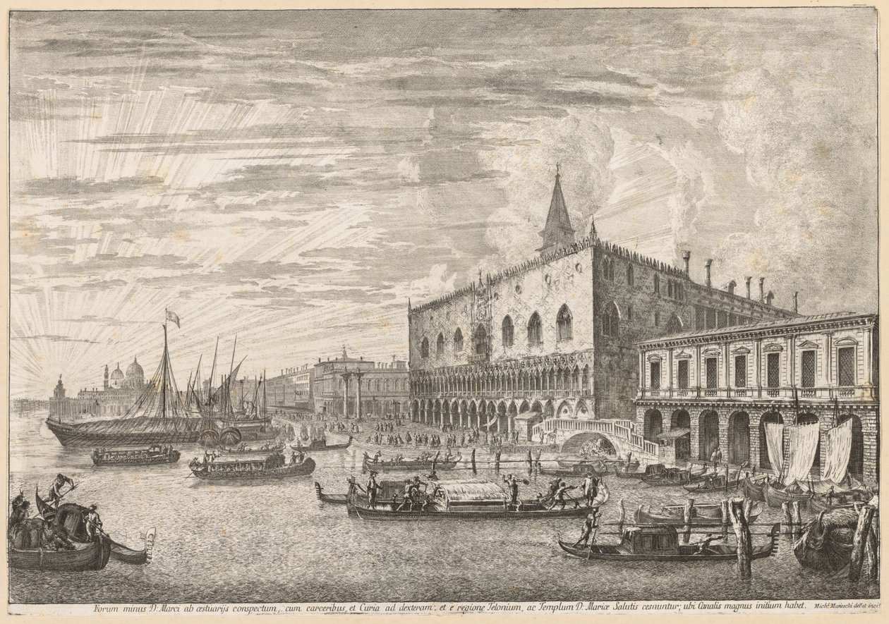 Utsikt over Venezia: Molo og S. M. Della Salute av Michele Marieschi