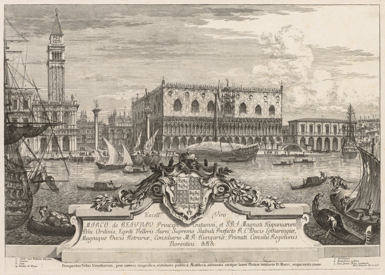 Utsikt over Venezia: Piazzetta og Ducal Palace, 1741. av Michele Marieschi