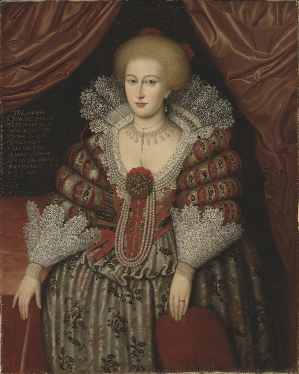 Dronning Maria Eleanor, 1619 av Michiel Jansz. van after Mierevelt