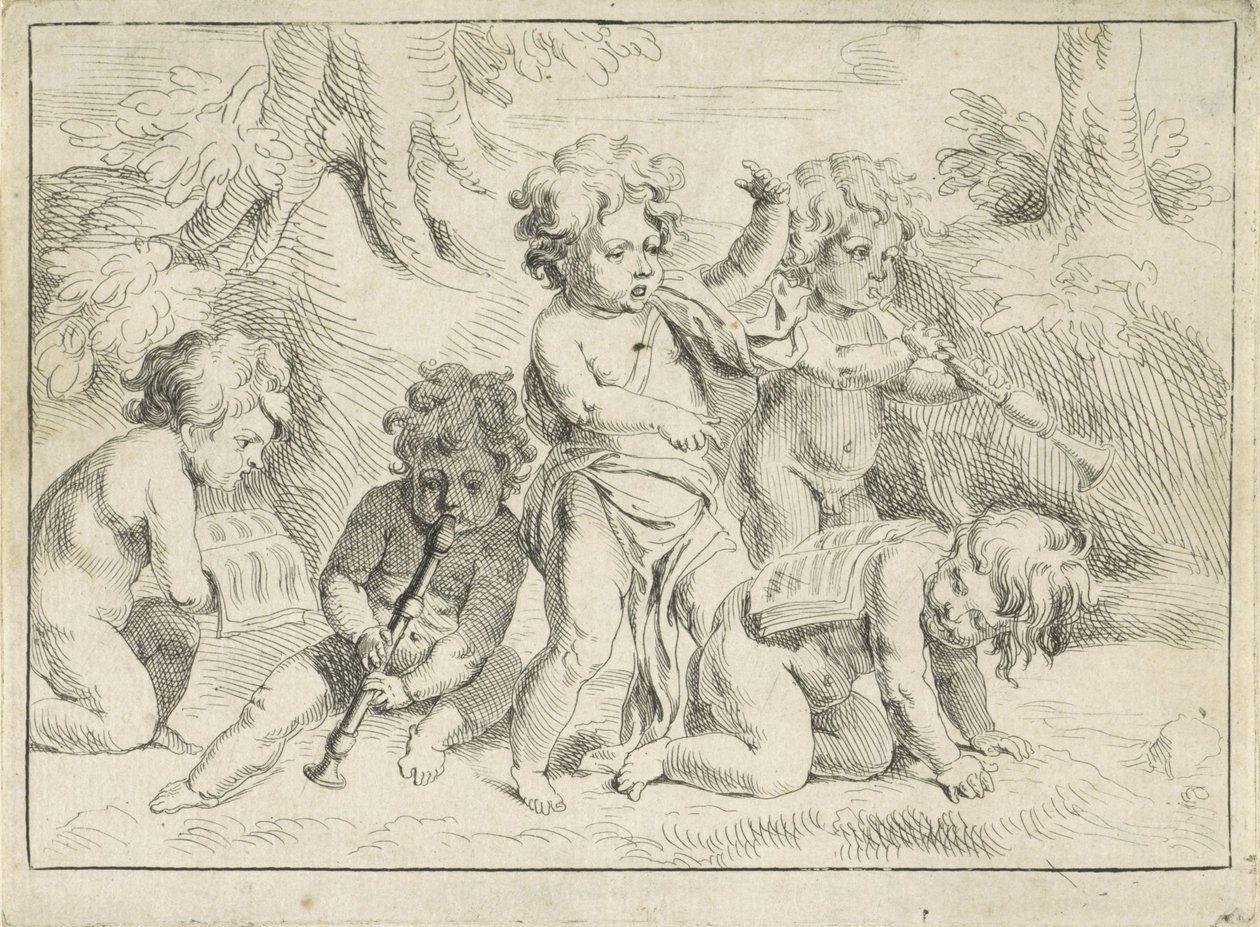Fem musikkskapende barn av Michiel Frans van der Voort