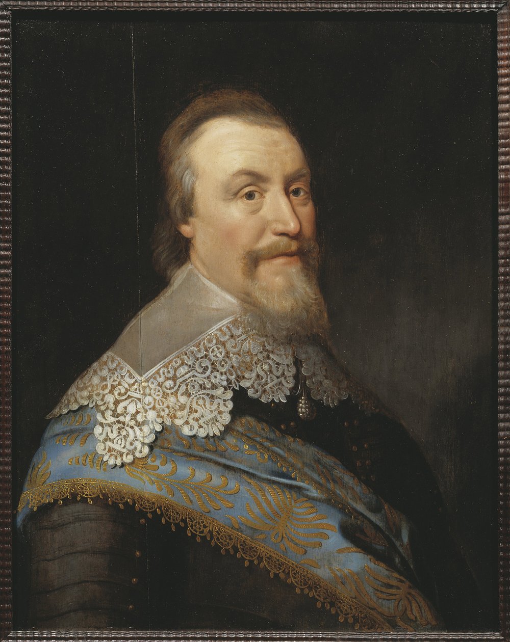 Portrett av grev Axel Oxenstierna (Oxenstjerna) (1583-1654), av Mierevelt (Mierveld, Mireveldt), Michiel Jansz. av, Verksted av. Olje på tre. Mål: 74x57,5 cm. Nationalmuseum Stockholm av Michiel Jansz. van (studio of) Miereveld