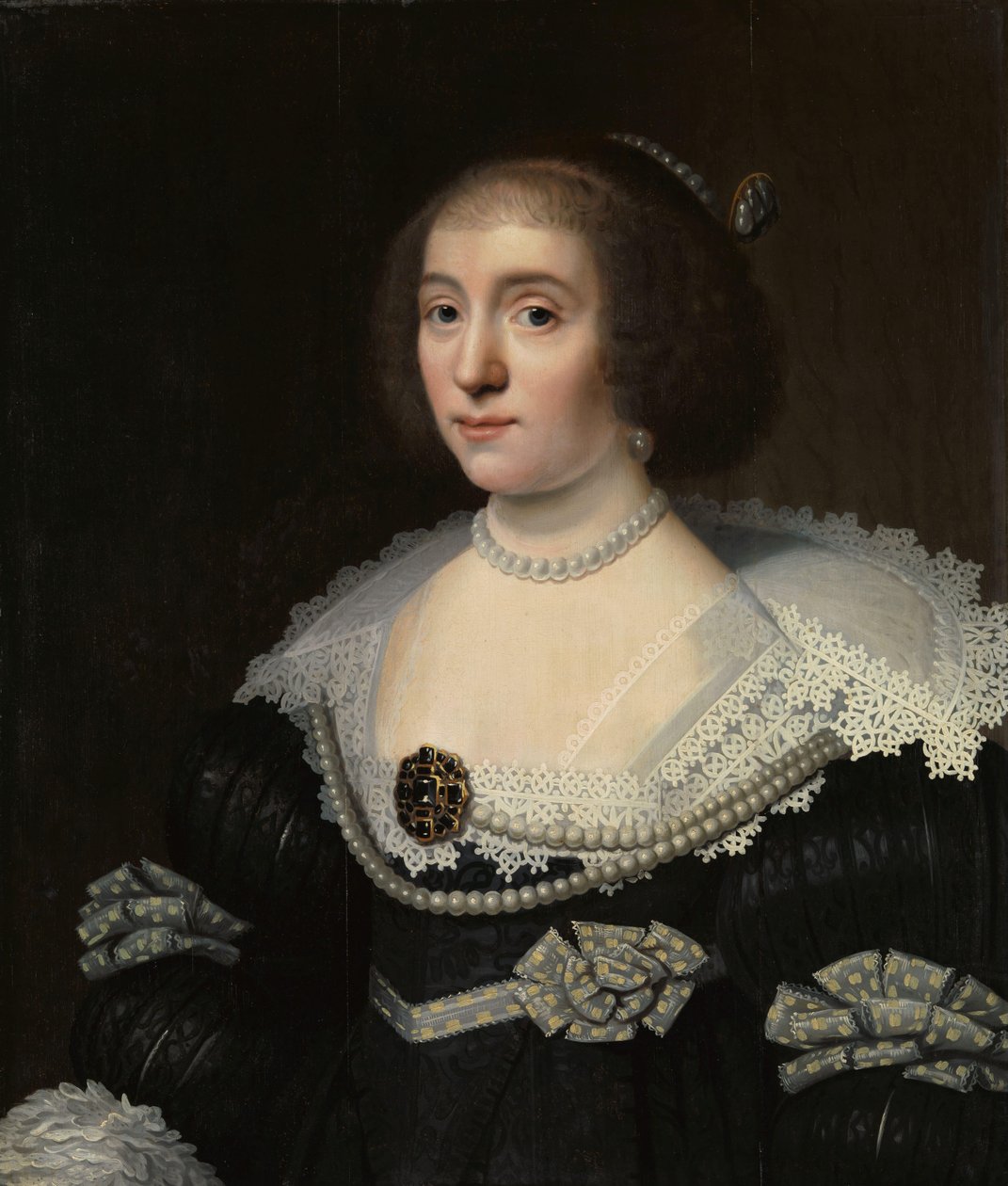 Portrett av Amalia van Solms (1602-75) av Michiel Jansz van Mierevelt (copy after)
