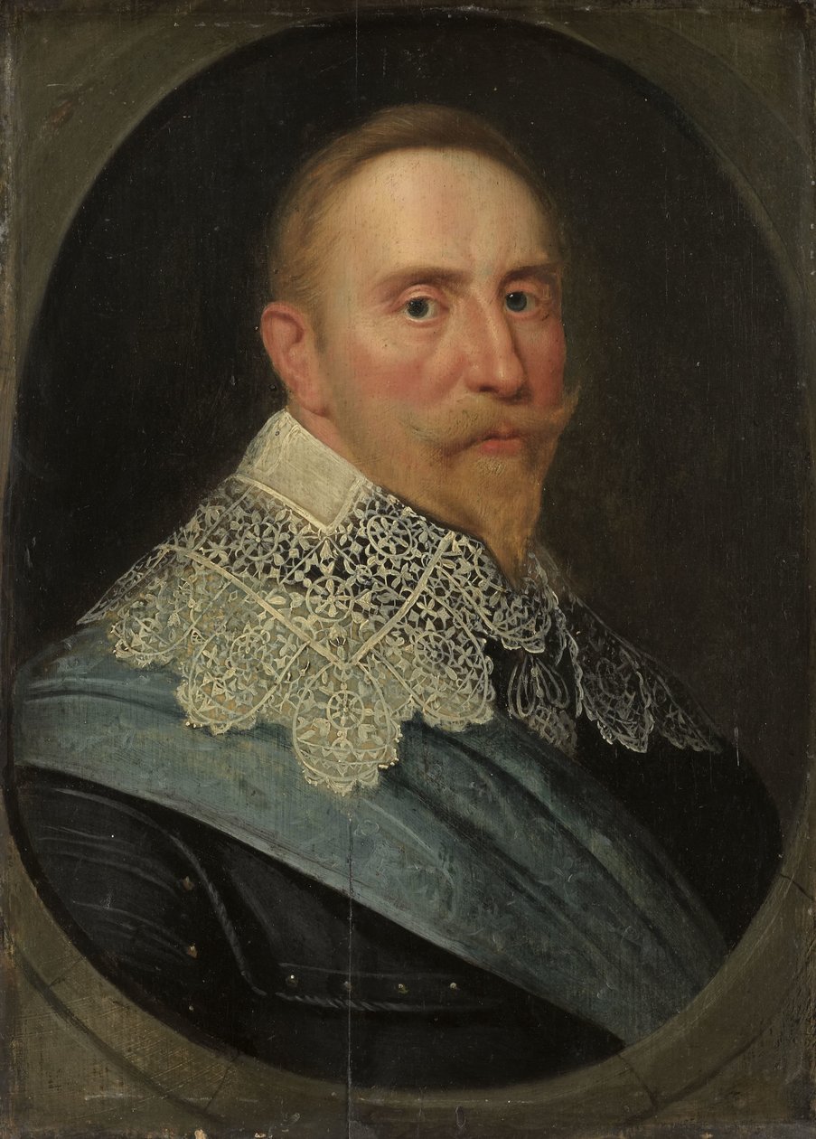 Portrett av Gustav II Adolf (1594-1632), konge av Sverige av Michiel Jansz van Mierevelt (copy after)