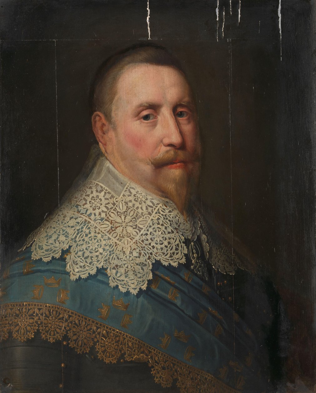 Portrett av Gustav II Adolf (1594-1632), konge av Sverige av Michiel Jansz van Mierevelt (copy after)