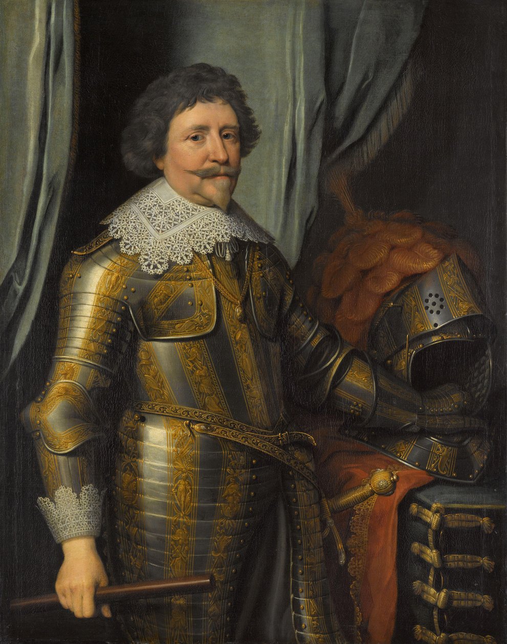 Portrett av Frederik Hendrik (1584-1647), Prins av Oransje av Michiel Jansz van Mierevelt (workshop of)