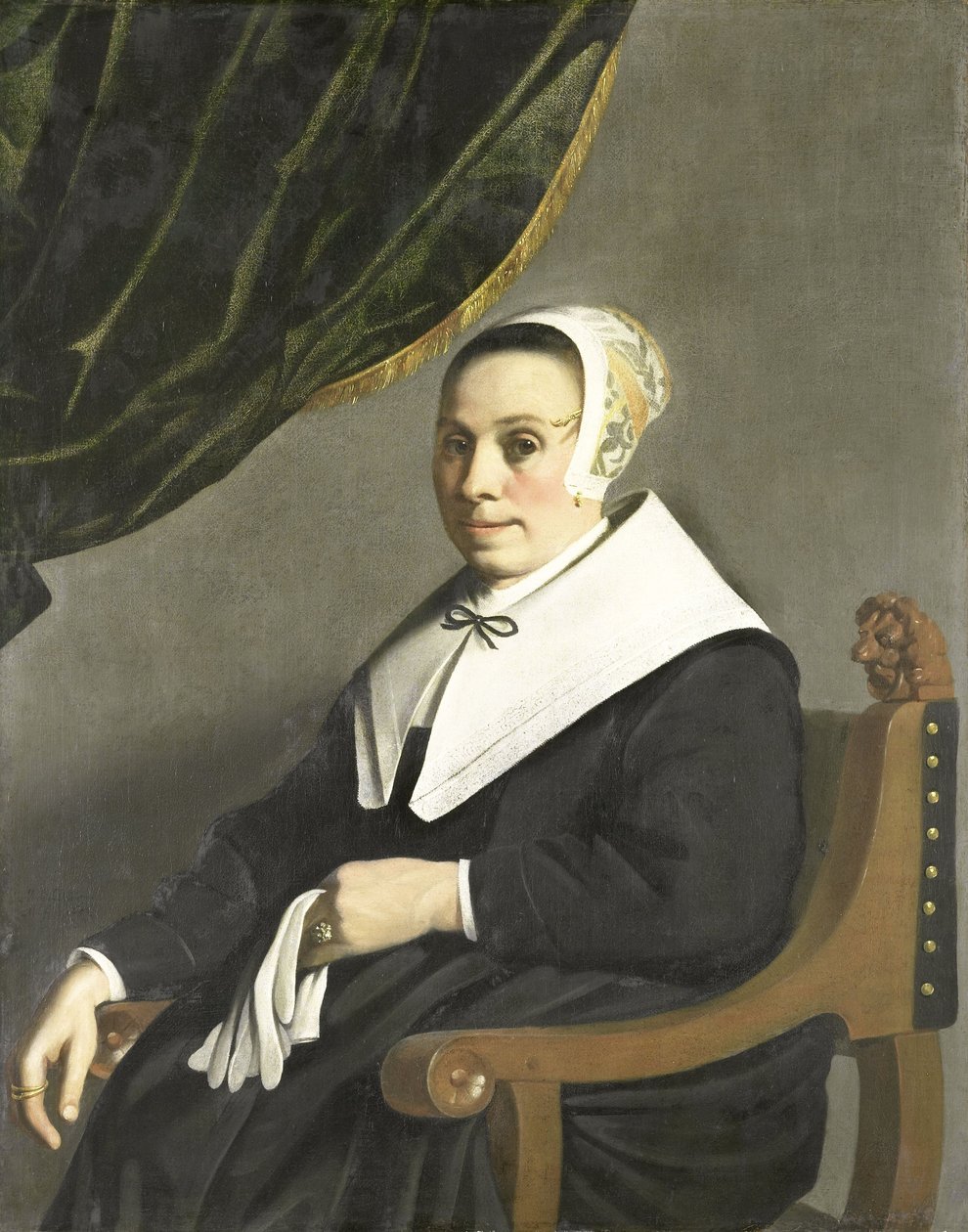 Portrett av en kvinne av Michiel Servaesz (1628-1693) Nouts