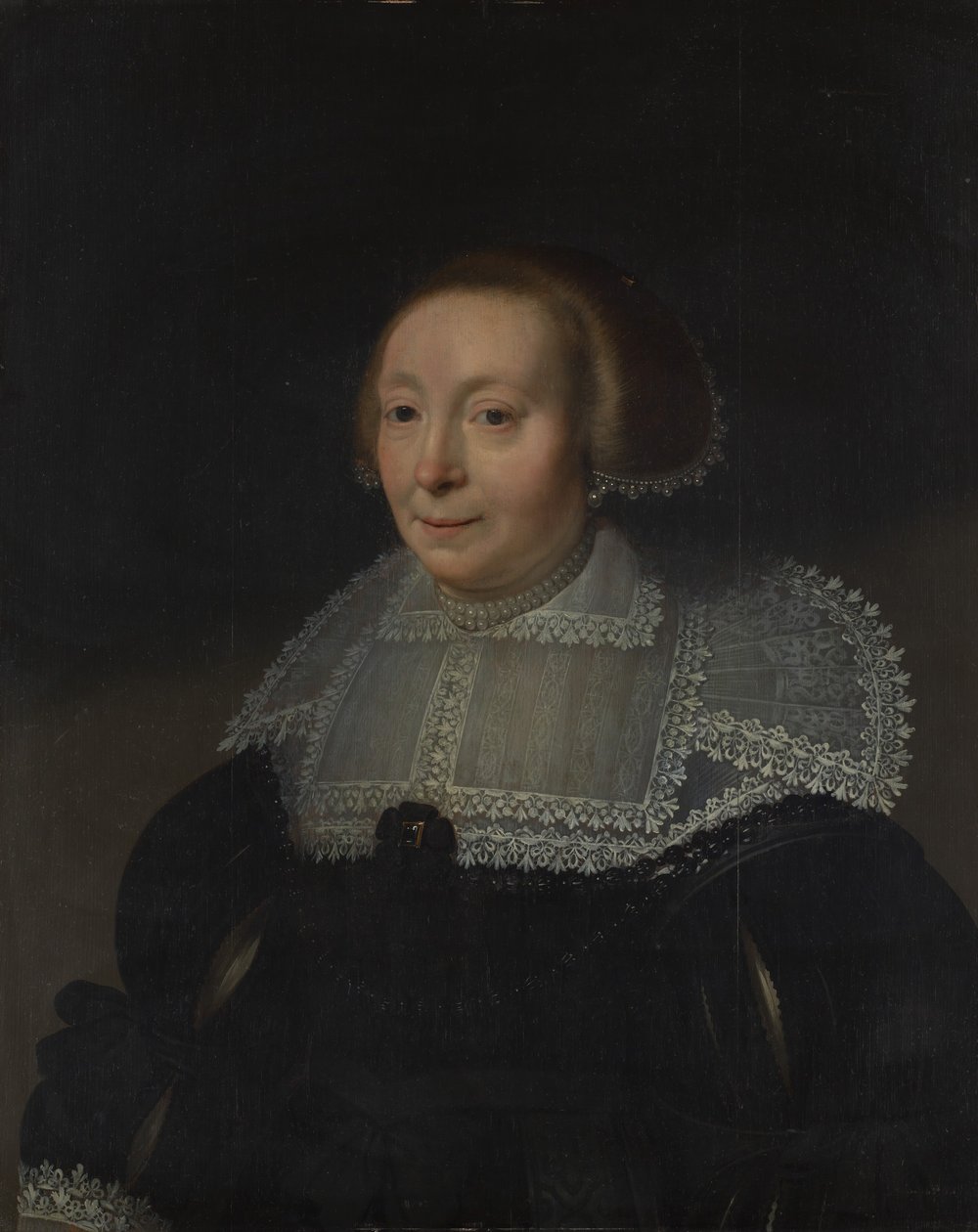 Portrett av en kvinne med blondekrage, ca. 1632-35. av Michiel Jansz van Mierevelt