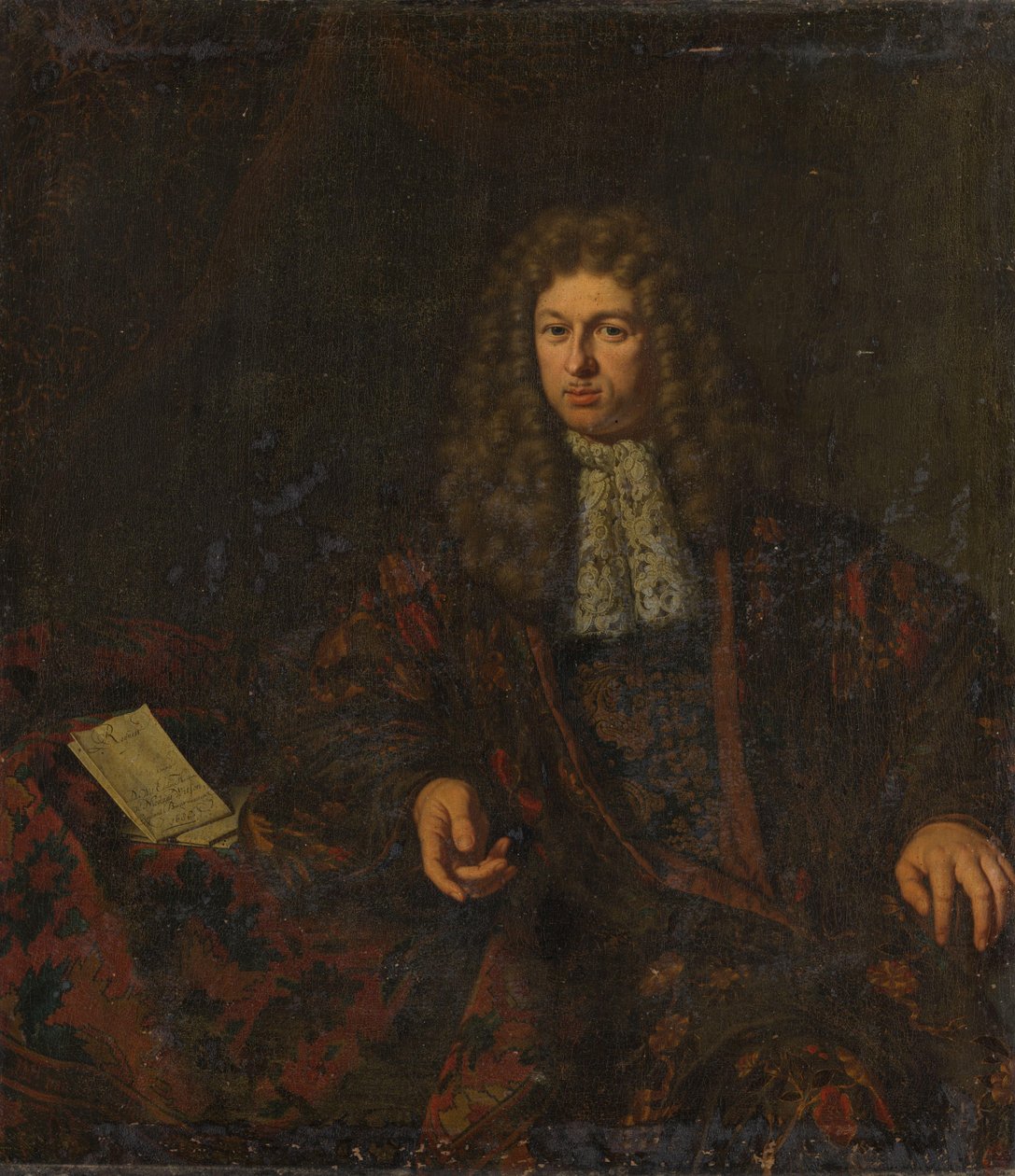 Portrett av Nicolaes Witsen (1641-1717) av Michiel van Musscher (signed by artist)