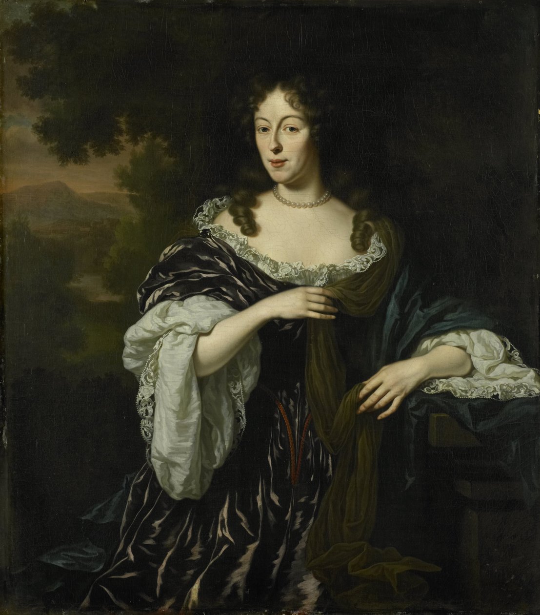 Portrett av Maria Schaep, kone til Hendrick Bicker av Michiel van Musscher
