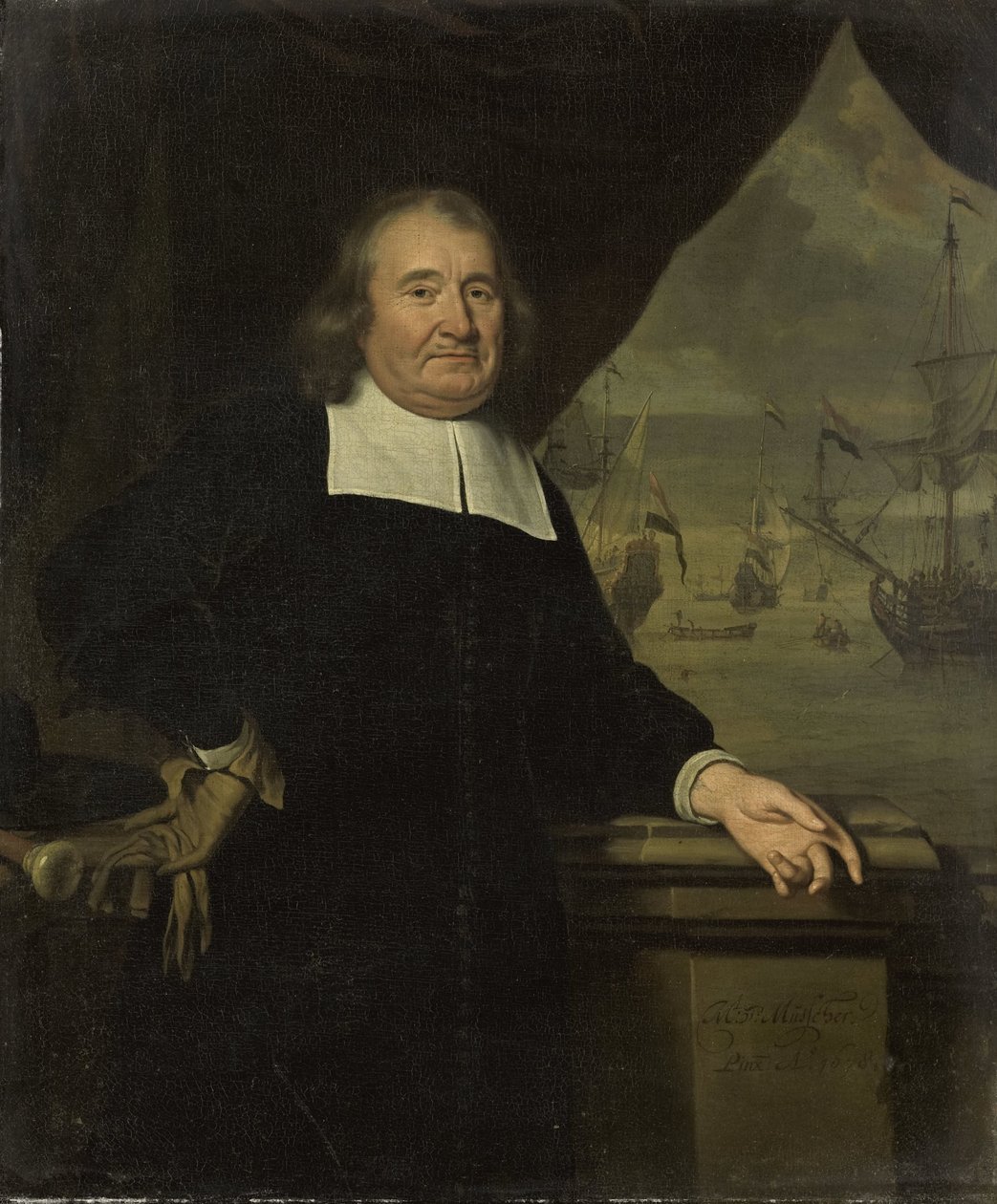 Portrett av en kaptein eller skipsreder av Michiel van Musscher