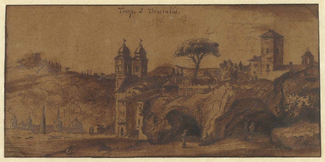 Utsikt over SS Trinità dei Monti i Roma av Michiel van Overbeek
