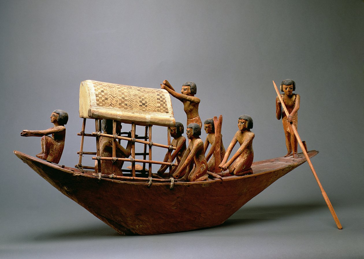 Gravmodell av et skip, ca. 2000 f.Kr. (tre) av Middle Kingdom Egyptian