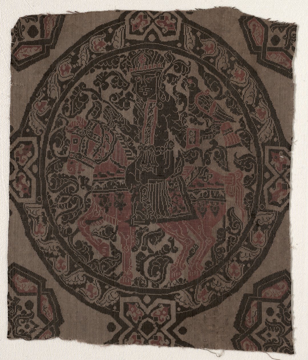 Fragment med Equestrian Falconer King, Iran eller Irak, Abbasid-perioden av Middle Eastern