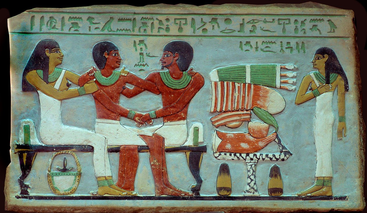 Egyptisk antikvitet: privat og minnestele fra nekropolisen Abydos nær Theben. Mellomriket. Kairo, egyptisk museum av Middle Kingdom Egyptian