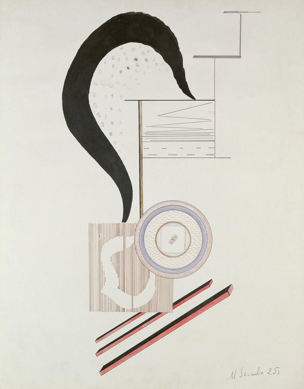 Konstruktivistisk komposisjon, 1925 (penn og blekk, wc og gouache på papir) av Mieczyslaw Szczuka