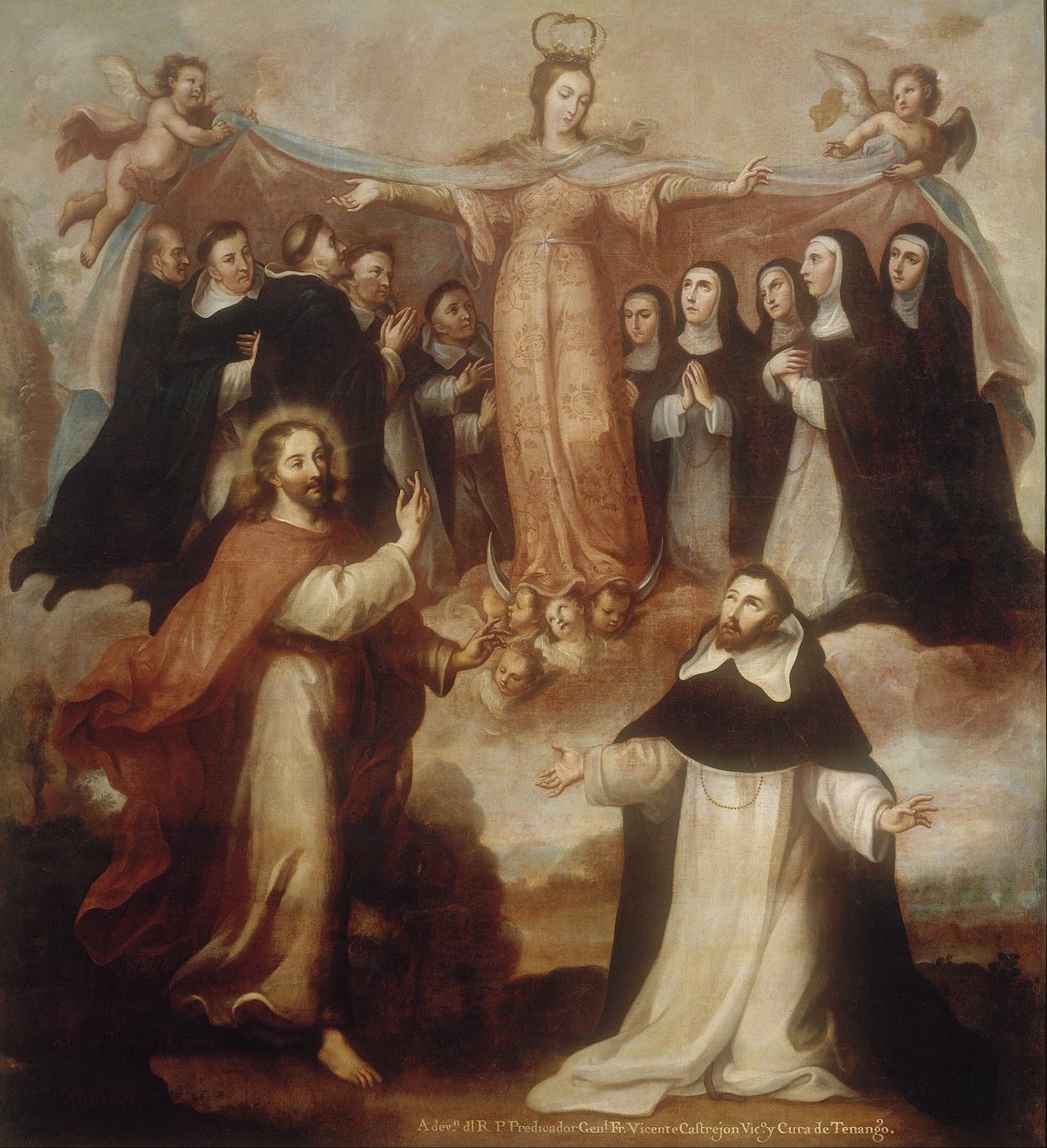 Allegory of the Virgin Patroness of the Dominicans av Miguel Cabrera