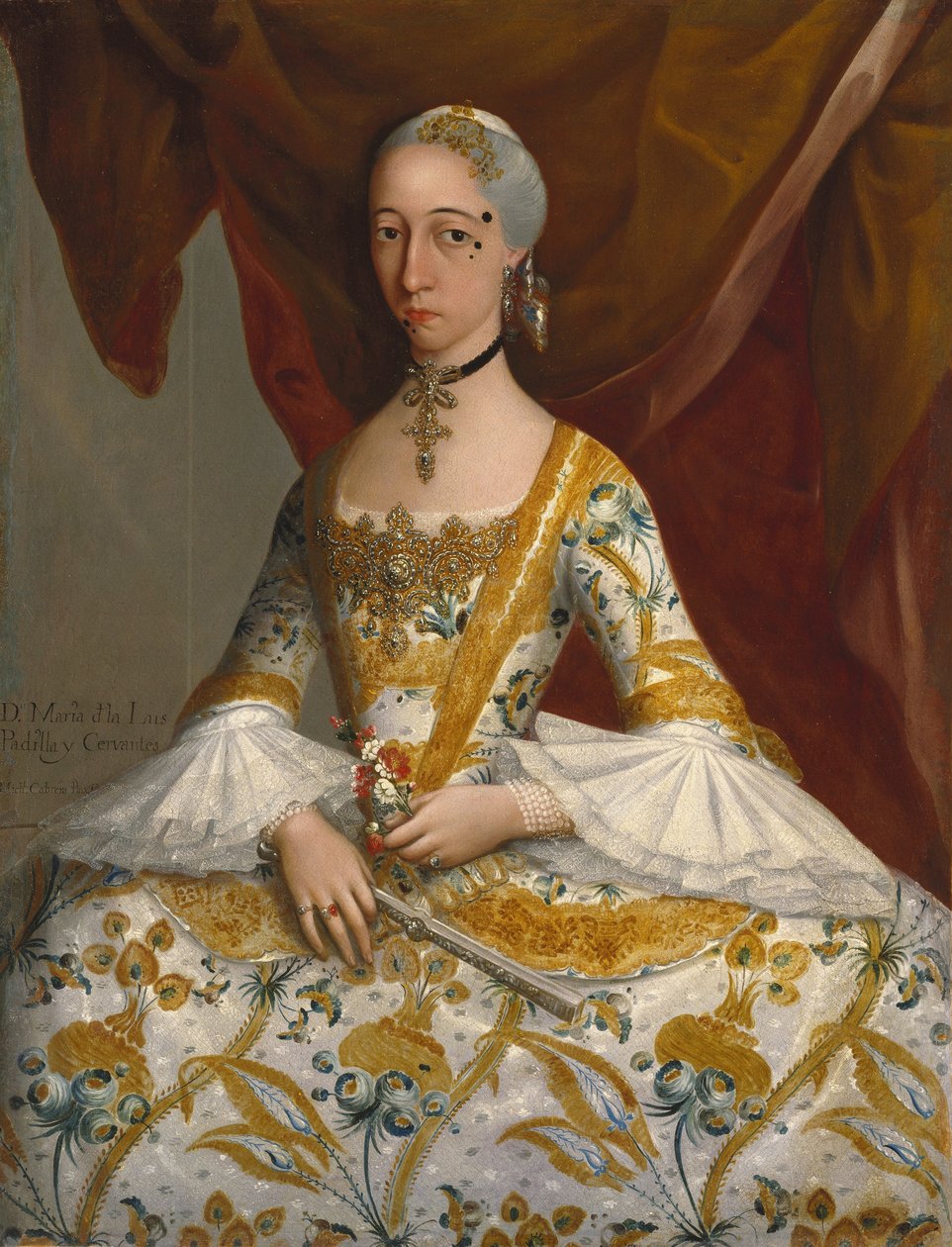 Fru María de la Luz Padilla og (Gómez de) Cervantes av Miguel Cabrera