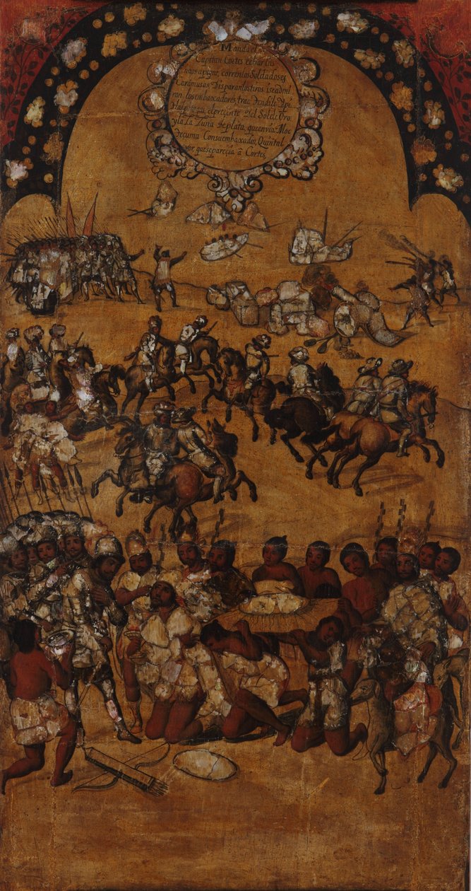 Erobringen av Mexico. Tabell II av Miguel Gonzales