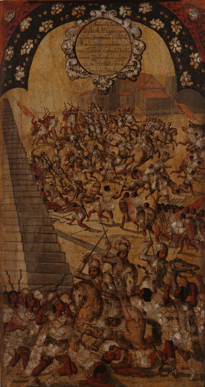 Erobringen av Mexico. Tabell XVI av Miguel Gonzales
