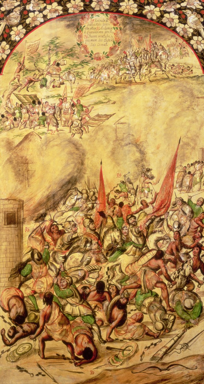 Erobringen av Mexico: spanjolene trekker seg tilbake, 1. juli 1520, 1698 av Miguel and Juan Gonzalez