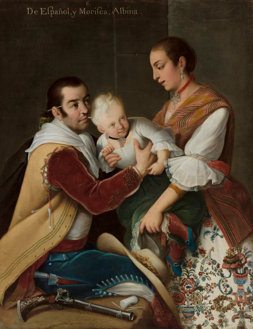 Albino Girl fra Spaniard og Morisca av Miguel Cabrera