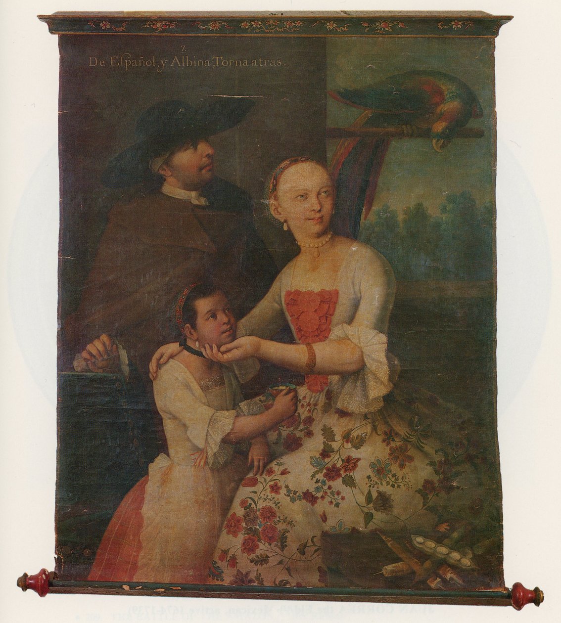 En av et par etnografiske portrettgrupper, ca. 1763 (rull) av Miguel Cabrera