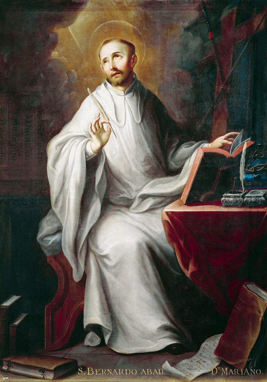 St Bernard, av Miguel Cabrera (1695-1768) av Miguel Cabrera