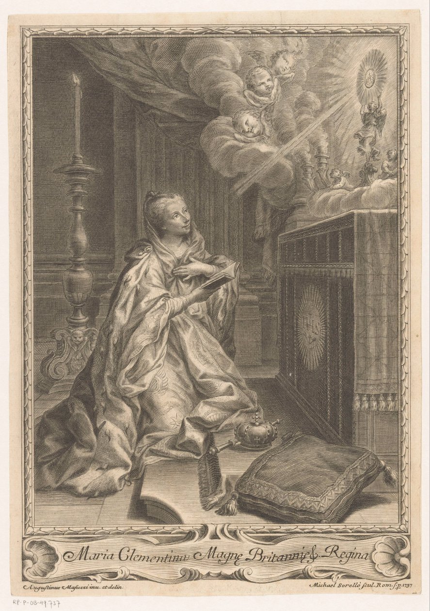 Maria Clementina Sobieska foran et alter av Miguel de Sorelló