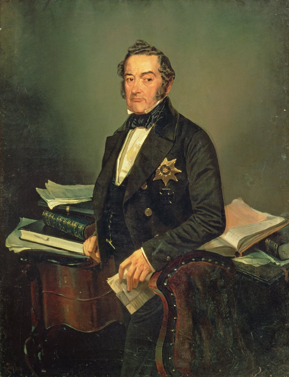 Portrett av senator Ivan Tolstoy (1792-1854) (olje på lerret) av Mihaly von Zichy