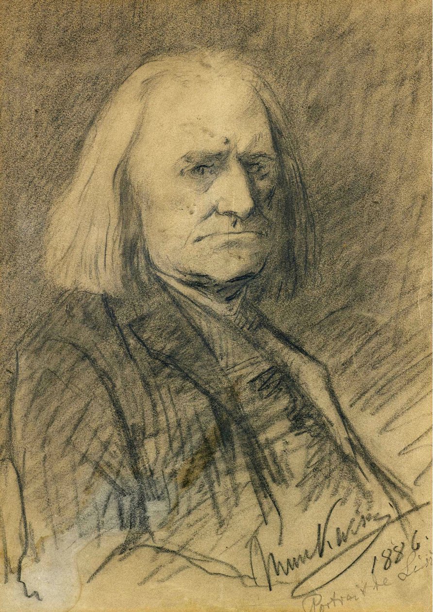 Portrett av Franz Liszt (1811-1886) av Munkacsy, Mihaly (1844-1900) av Mihály Munkácsy