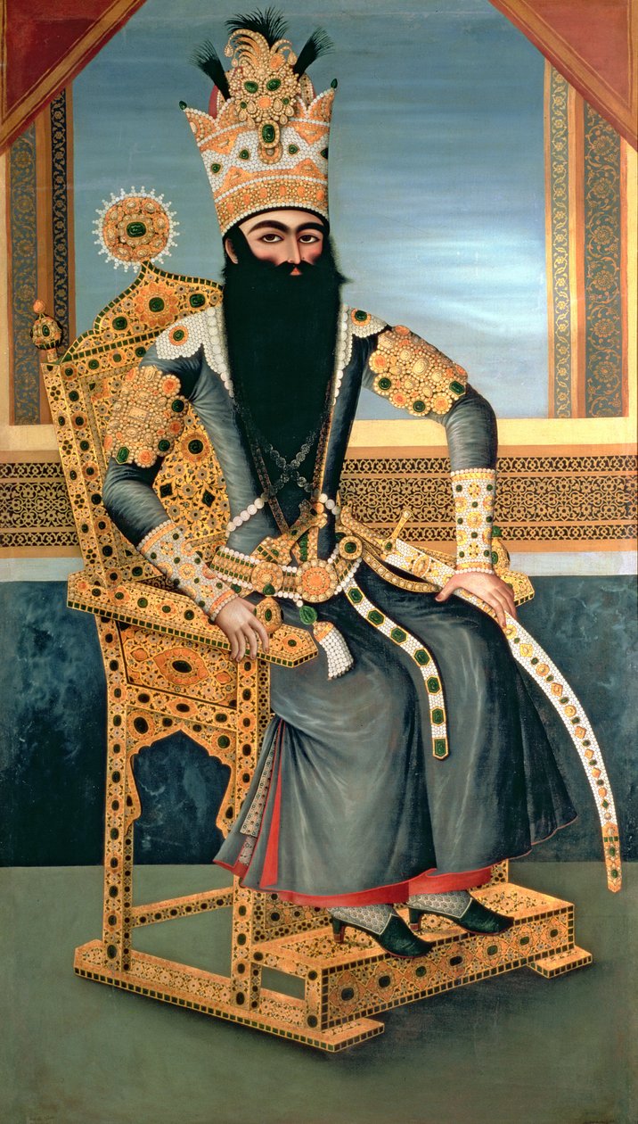 Portrett av Fath Ali Shah (1762-1834) ca. 1805 av MihrAli MihrAli