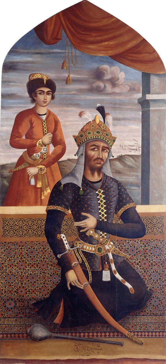 Portrett av Afrasiyab, konge av Turan, ca. 1803-4 av MihrAli