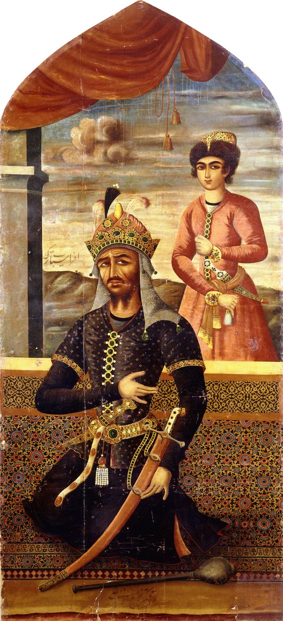 Portrett av Afrasiyab, konge av Turan, ca. 1803-4 av Mihr Ali