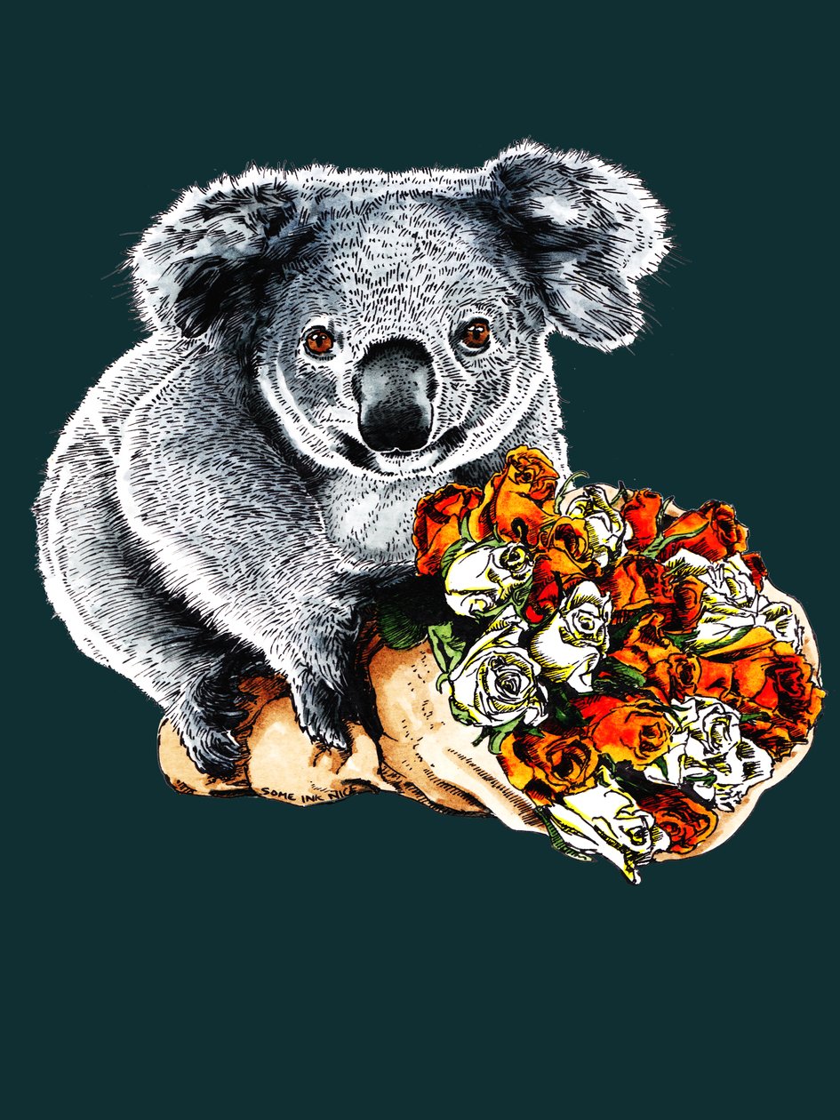 Takk Koala på Deep Cyan, 2020 av Mike Davis