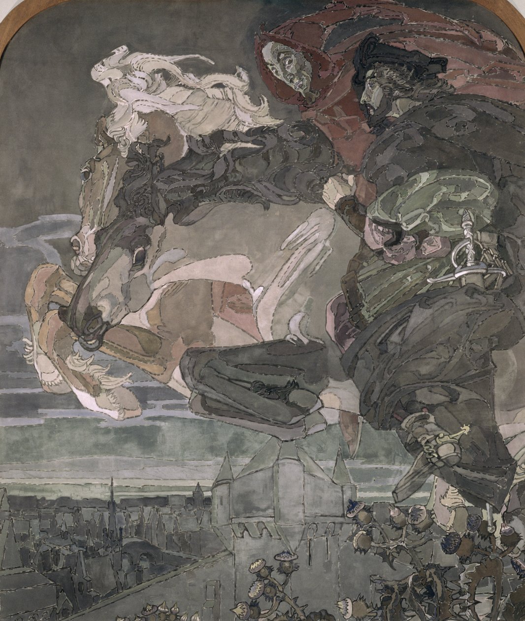 The Flight of Faust and Mephistopheles, 1896 av Mikhail Aleksandrovich Vrubel
