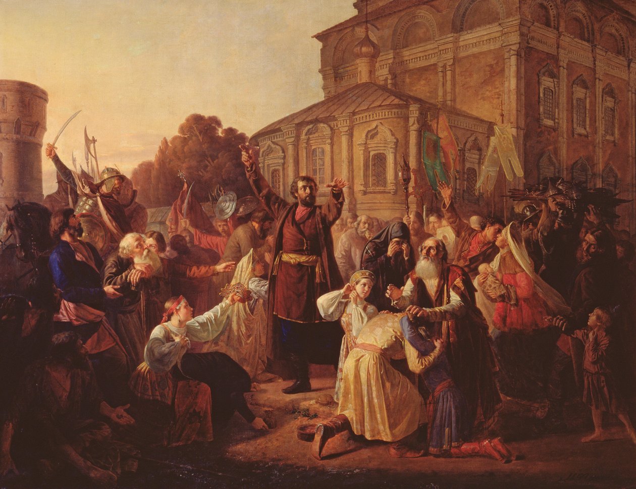 Mini (d.1616) appellerte til novgorodianerne i 1611, 1861 av Mikhail Ivanovich Peskov