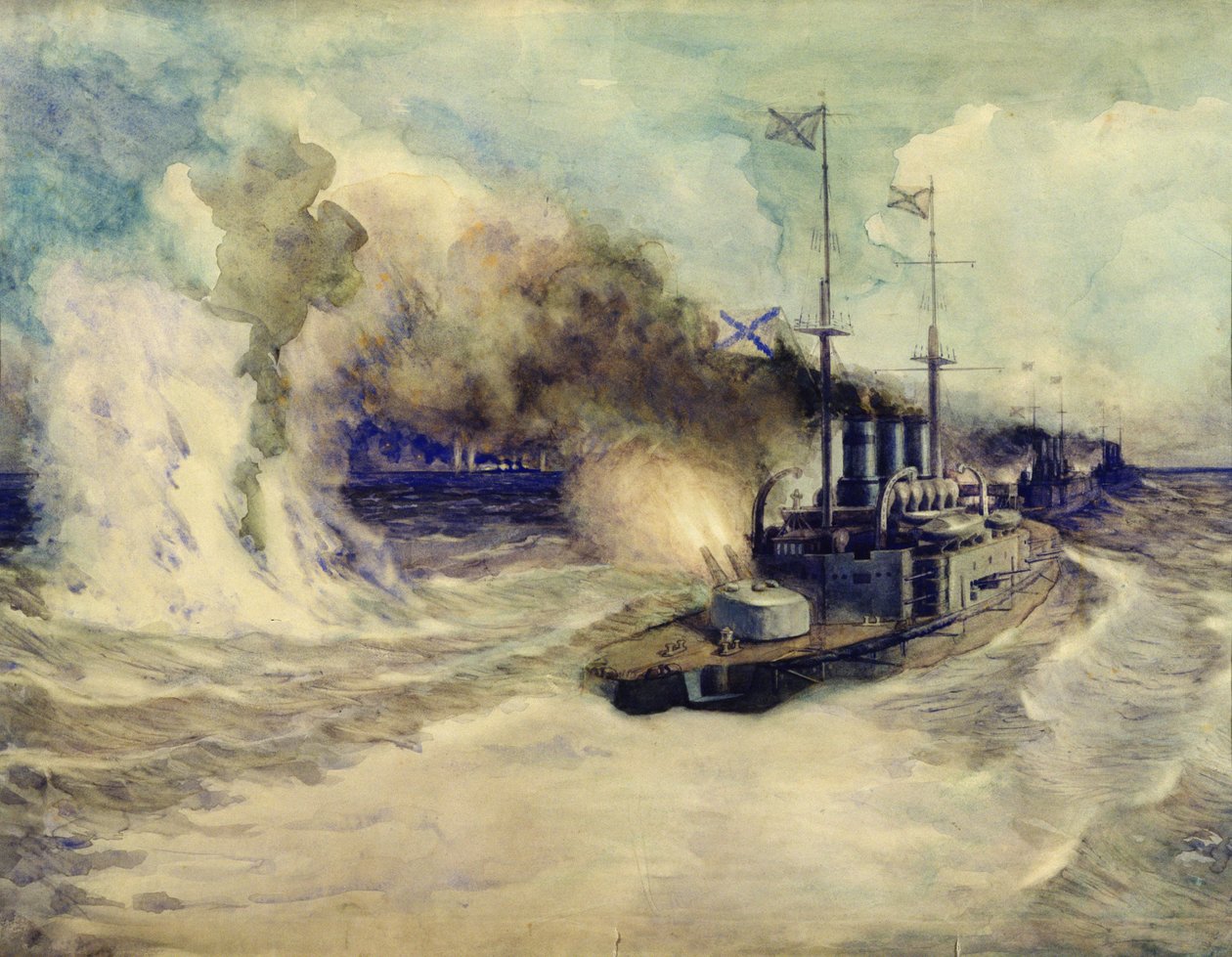 Kampen mellom Svartehavsflåten og panserkrysseren Goeben 5. november 1914, 1940 av Mikhail Mikhailovich Semyonov