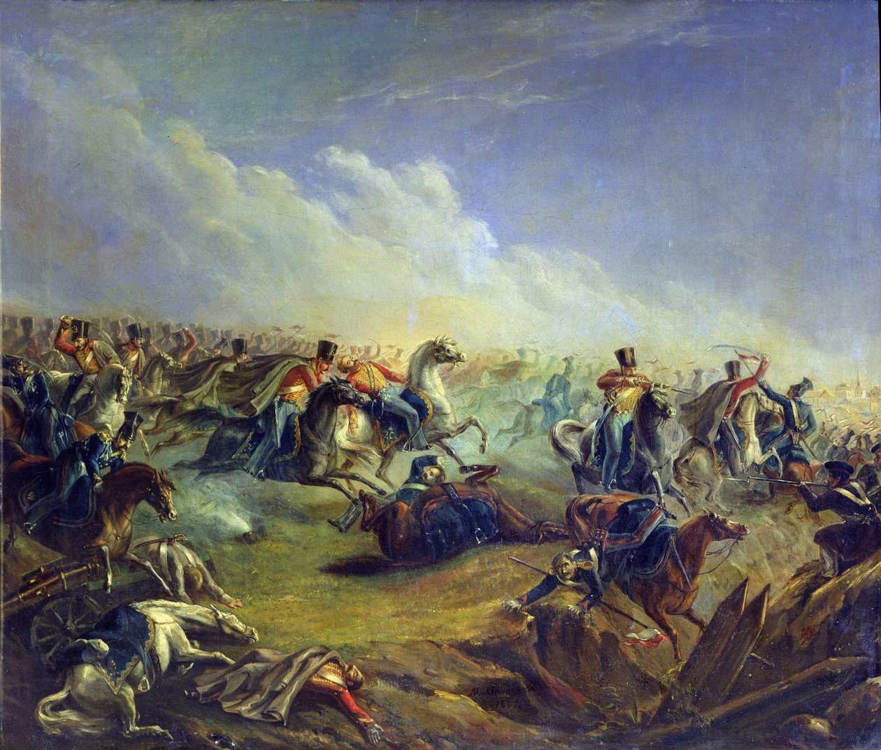 Guard-husarene angriper nær Warszawa 26. august 1831, 1837 av Mikhail Yuryevich Lermontov