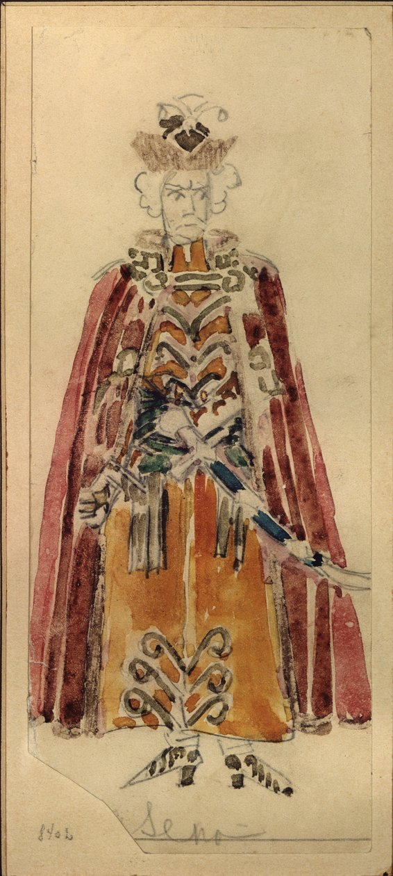 Kostymedesign for operaen Mazepa av P.I. Tsjaikovskij av Mikhail Aleksandrovich Vrubel