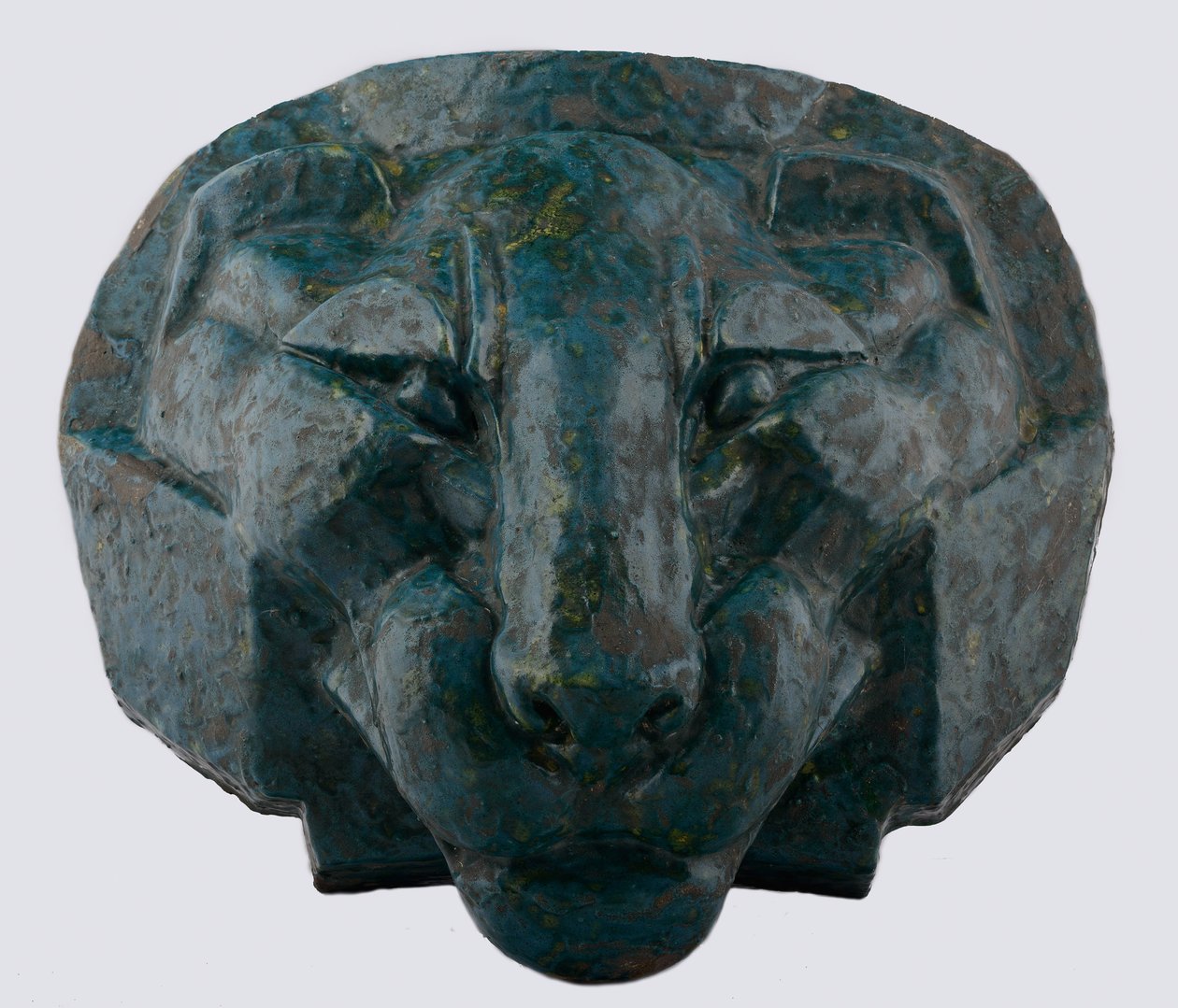 Head of a Lion, 1891 (glasert majolica) av Mikhail Aleksandrovich Vrubel