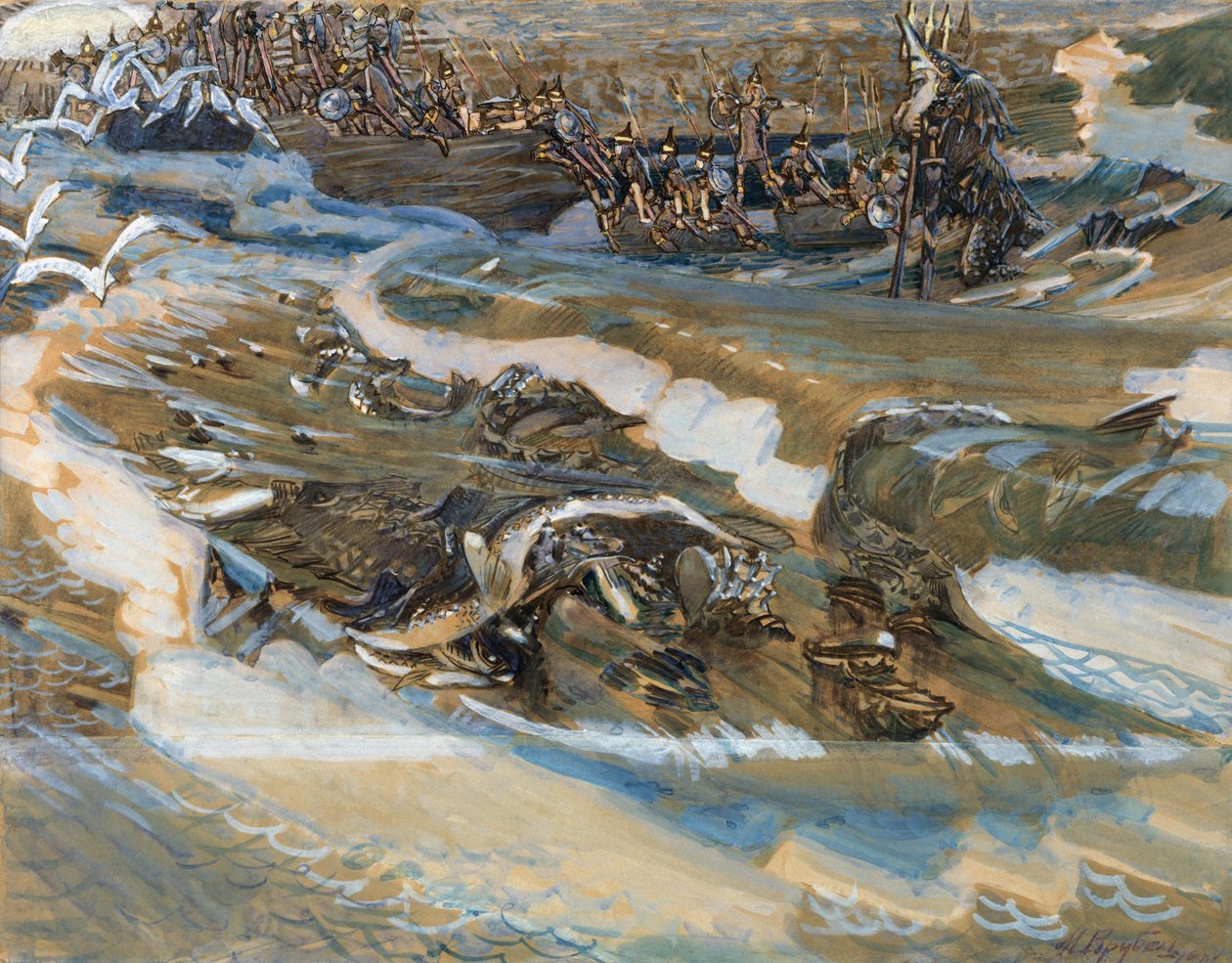 Illustrasjon til eventyret om tsaren Saltan av A. Pushkin, 1901 av Mikhail Aleksandrovich Vrubel