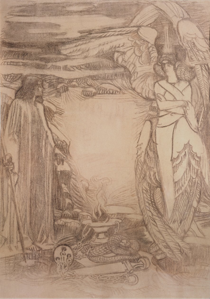 Illustrasjon til diktet profeten av A. Pushkin, 1905 av Mikhail Aleksandrovich Vrubel