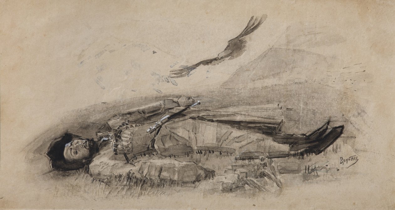 Illustrasjon til diktet Ismail-Bey av M. Lermontov, 1889-1891 av Mikhail Aleksandrovich Vrubel