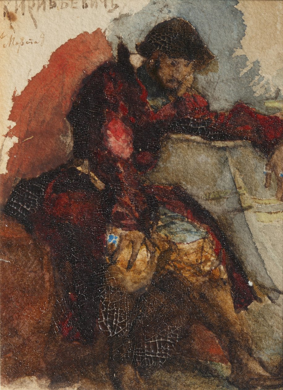 Illustrasjon til diktet The Song of the Merchant Kalashnikov av M. Lermontov, 1880-tallet av Mikhail Aleksandrovich Vrubel