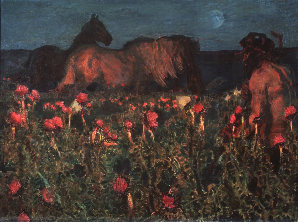 Natten kommer, 1900 av Mikhail Aleksandrovich Vrubel