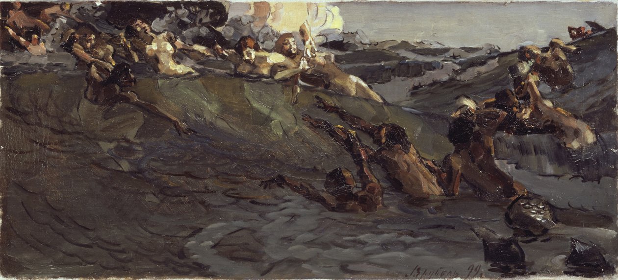 Spiller naiader og tritoner, 1899 av Mikhail Aleksandrovich Vrubel