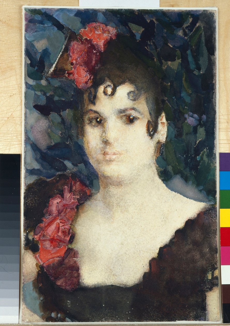 Portrett av Tatyana Lyubatovich som Carmen i Georges Bizets opera - Akvarell på papir av Mikhail Alexandrovich Vrubel (Vrubel) (1856-1910) av Mikhail Aleksandrovich Vrubel